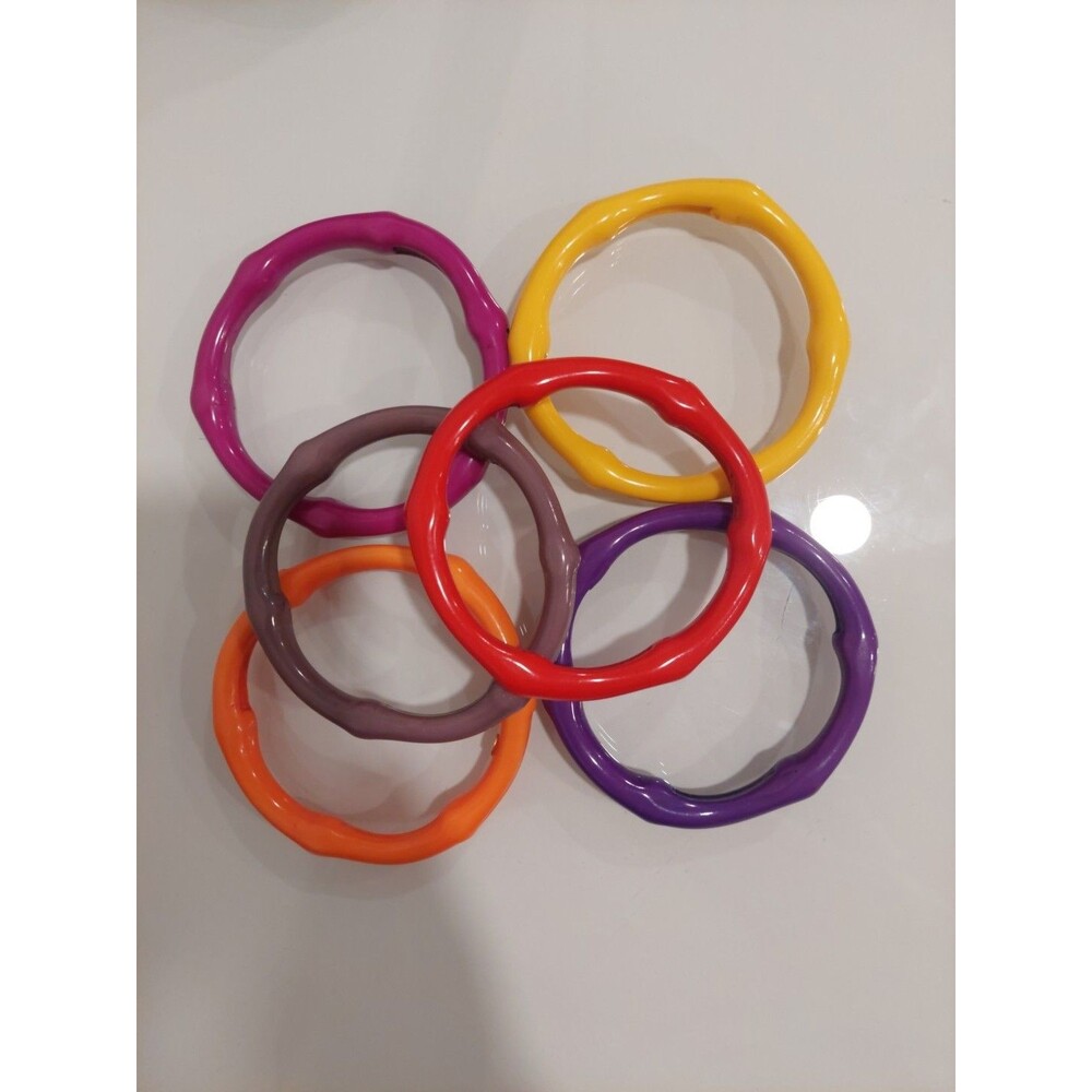Keneth Lane KJL Plastic Bamboo Style Colorful Bangle Bracelets 6 Pcs